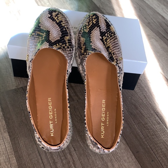Kurt Geiger Morella LeatherSnake Print Espadrilles - Picture 6 of 8